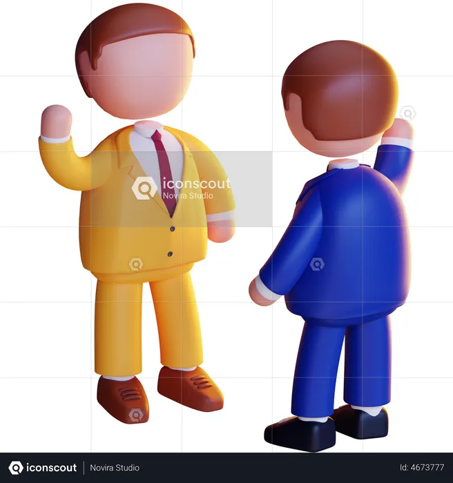 Business person greeting each other  3D Icon