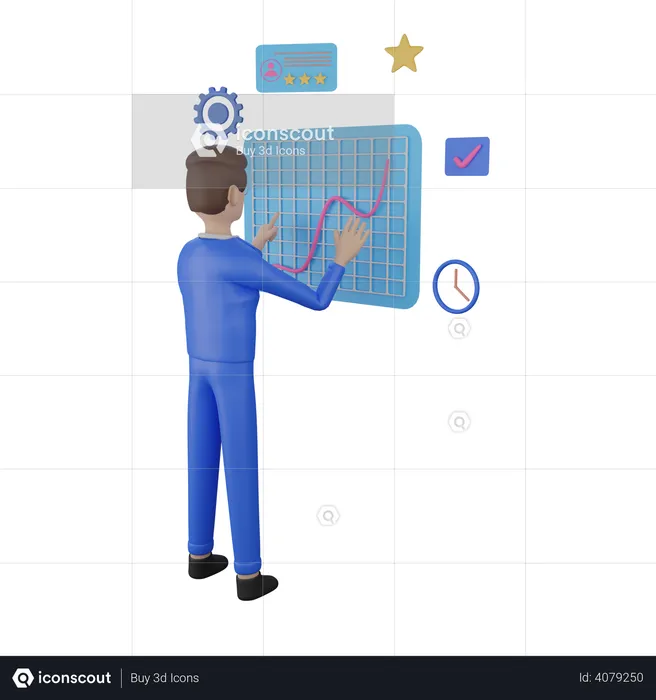 Business person preparing presentation chart  3D Illustration
