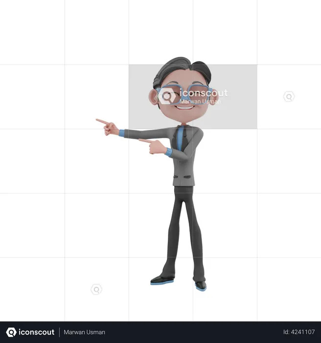 Business person presenting something  3D Illustration