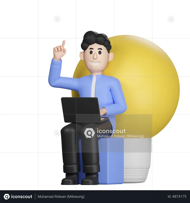 Business person with idea  3D Illustration