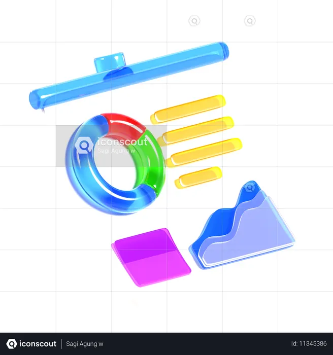 비즈니스 파이 다이어그램  3D Icon