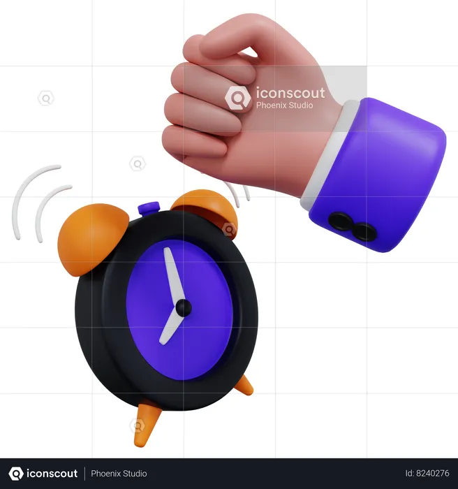 Business Punch Alarm Clock  3D Icon