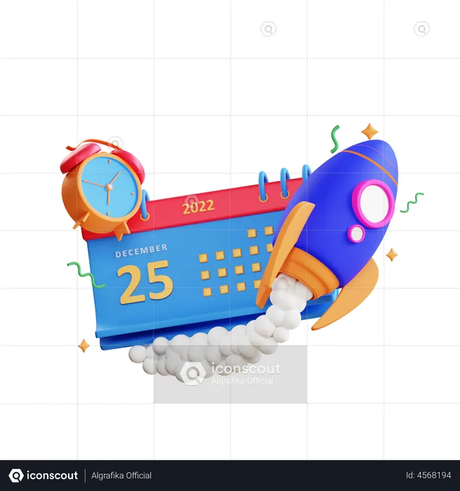 Business Startup Date  3D Illustration
