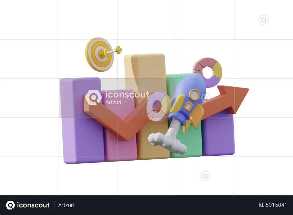 Business Startup Growth  3D Illustration