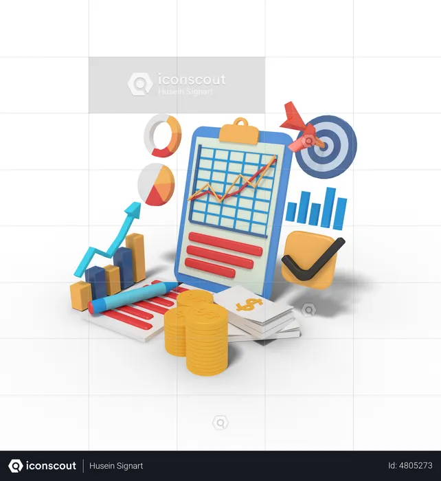 Business Target Analysis  3D Illustration