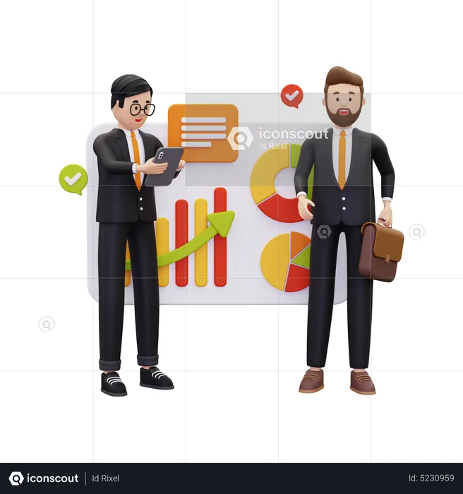 Business team working together  3D Illustration