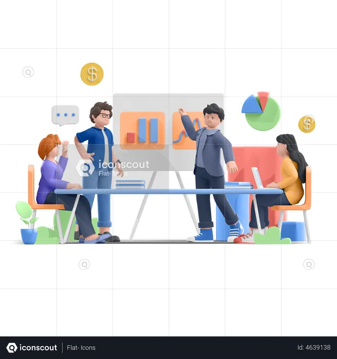 Business Training  3D Illustration