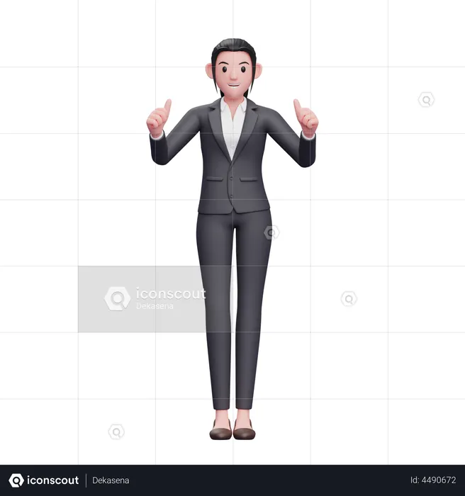 Woman indicating something 3D Illustration download in PNG, OBJ or