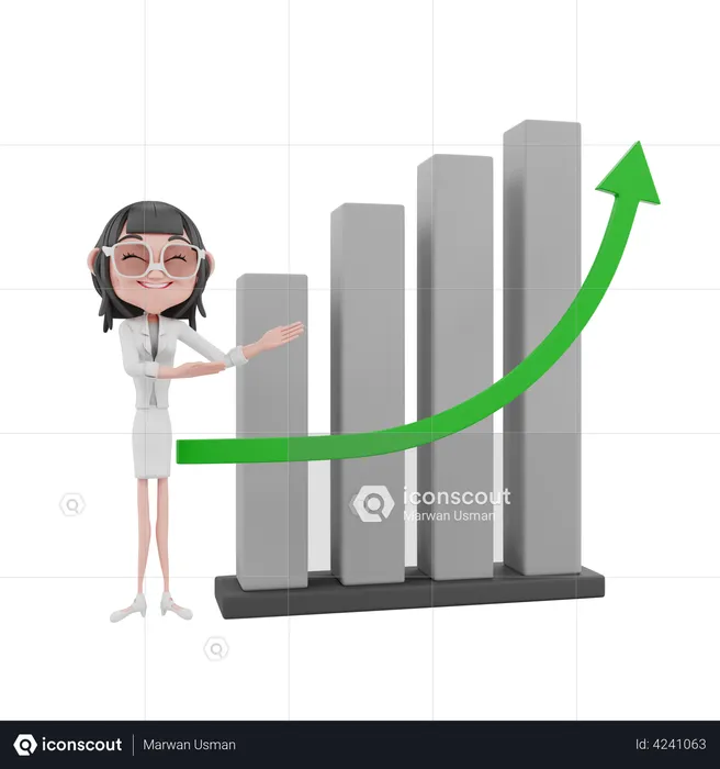 Business woman giving presentation  3D Illustration
