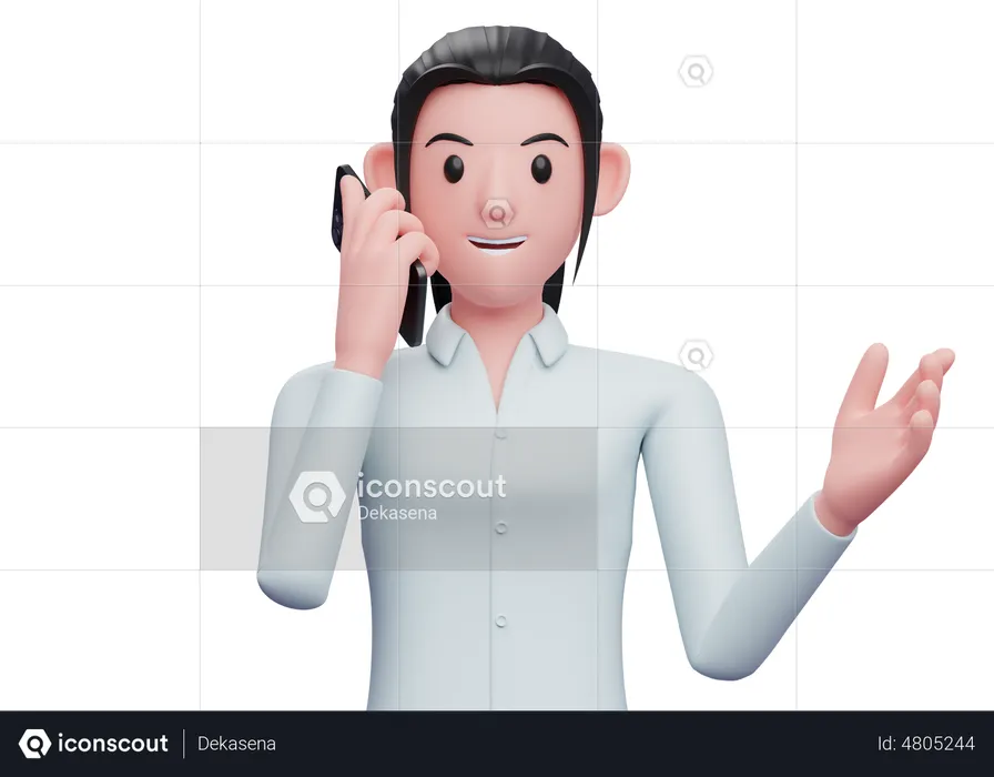 Business woman having a telephone conversation  3D Illustration