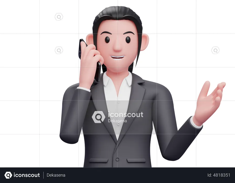 Business woman having a telephone conversation  3D Illustration