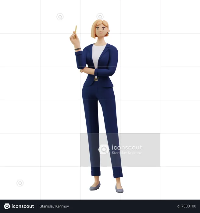 Business woman in doubt  3D Illustration