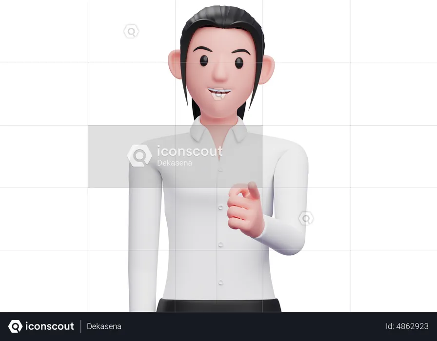 Business woman Pointing at the camera  3D Illustration