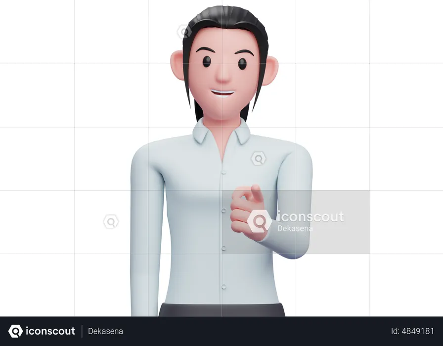 Business woman Pointing at the camera  3D Illustration
