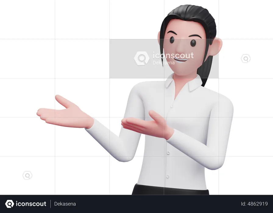 Business woman presenting something  3D Illustration