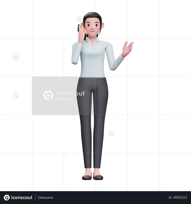 Business woman talking on smartphone  3D Illustration