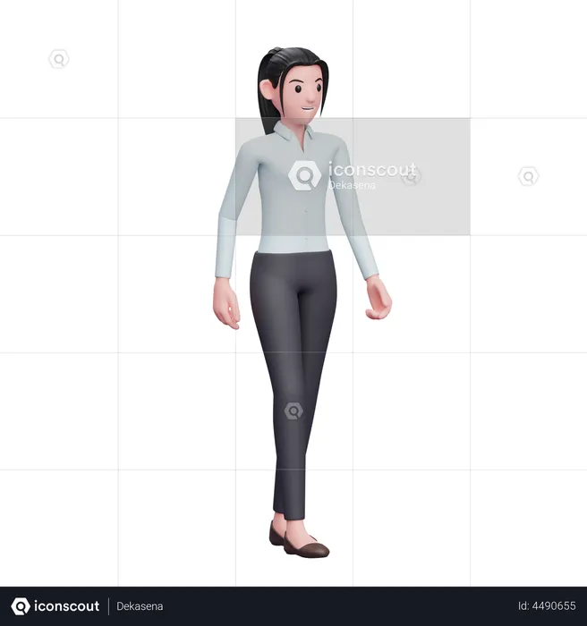 Business Woman Walking  3D Illustration