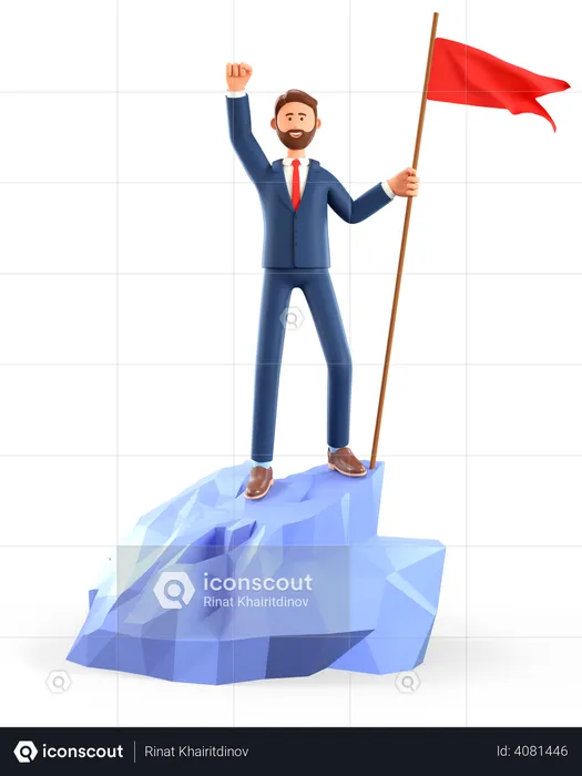 Businessman achieving business vision  3D Illustration