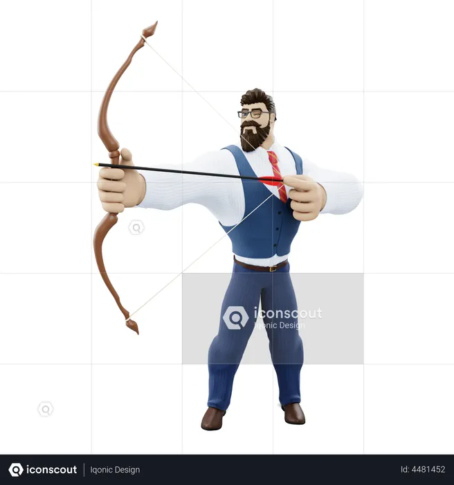 Businessman Aiming  3D Icon