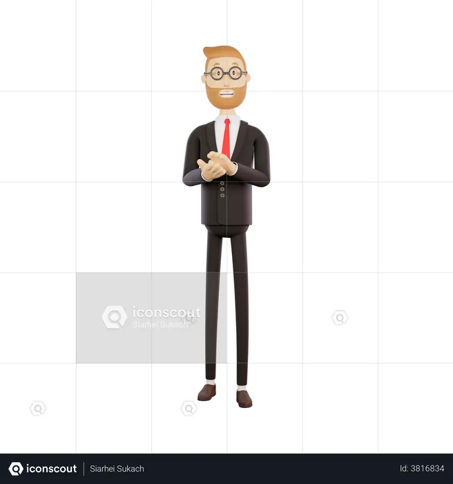 Businessman Applause  3D Illustration