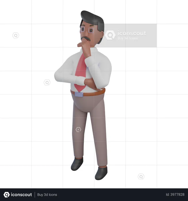 Businessman brainstorming  3D Illustration