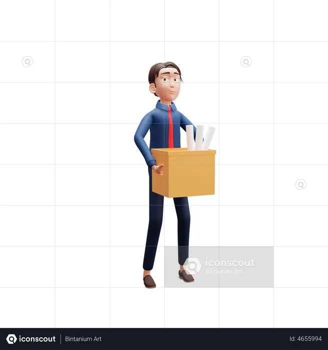 Businessman Bring Document  3D Illustration