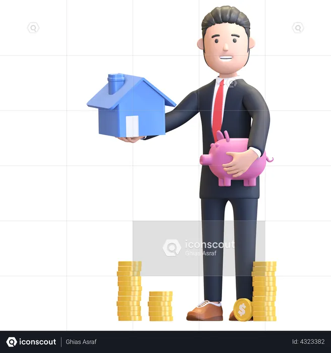 Businessman buying property  3D Illustration