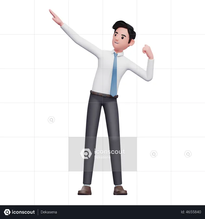 Businessman celebrate victory  3D Illustration