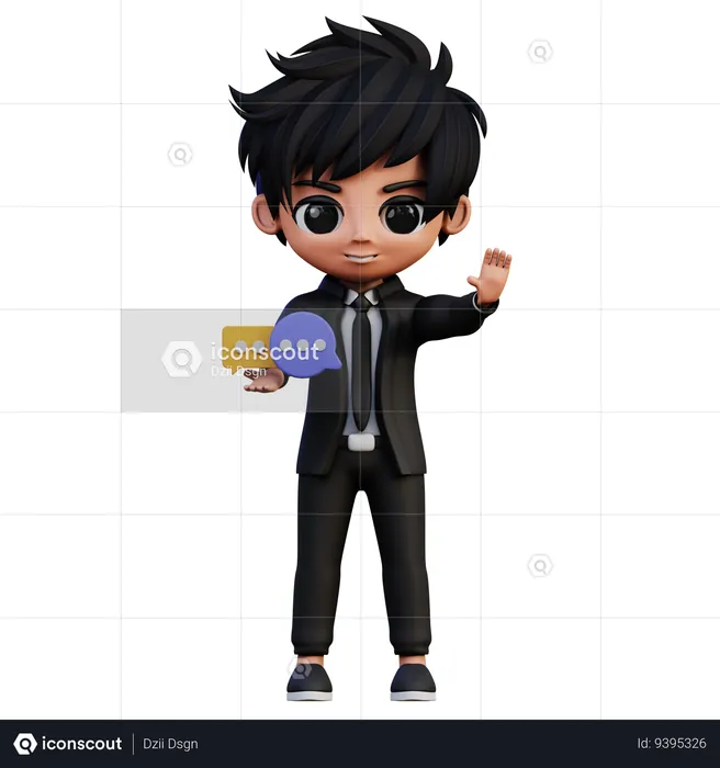 Businessman Character Chat  3D Illustration