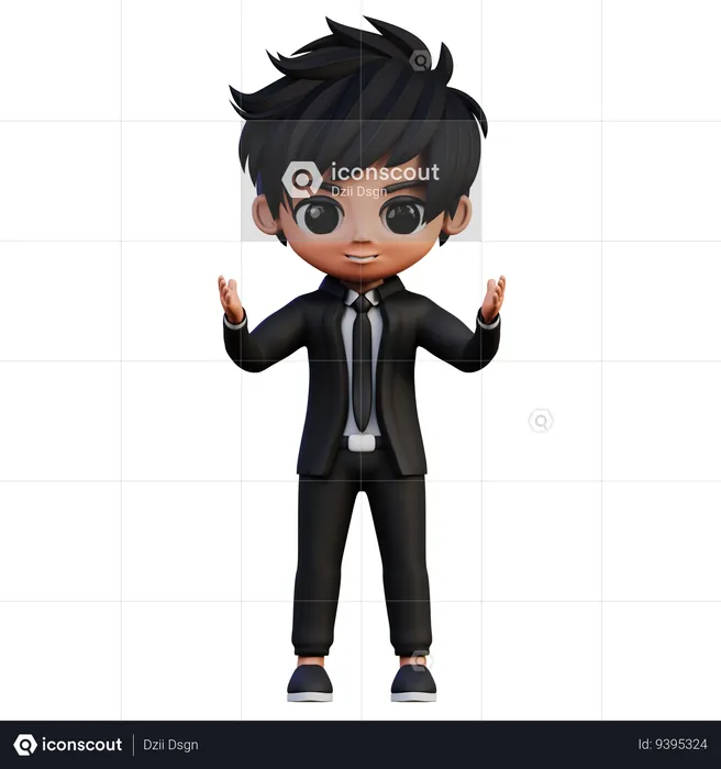 Businessman Character Pray  3D Illustration