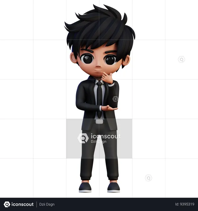 Businessman Character Thinking  3D Illustration