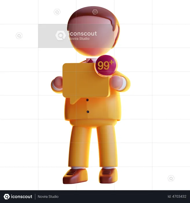 Businessman chat notification  3D Icon