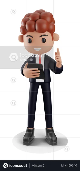 Businessman chatting on business video call  3D Illustration