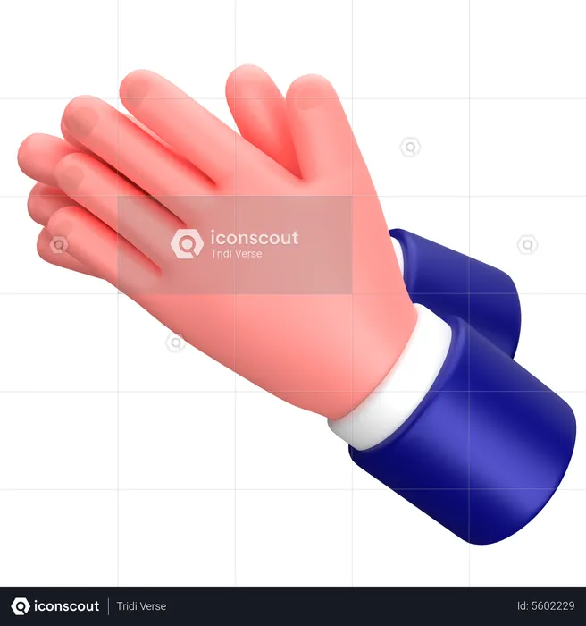 Businessman clapping hands gesture sign  3D Icon