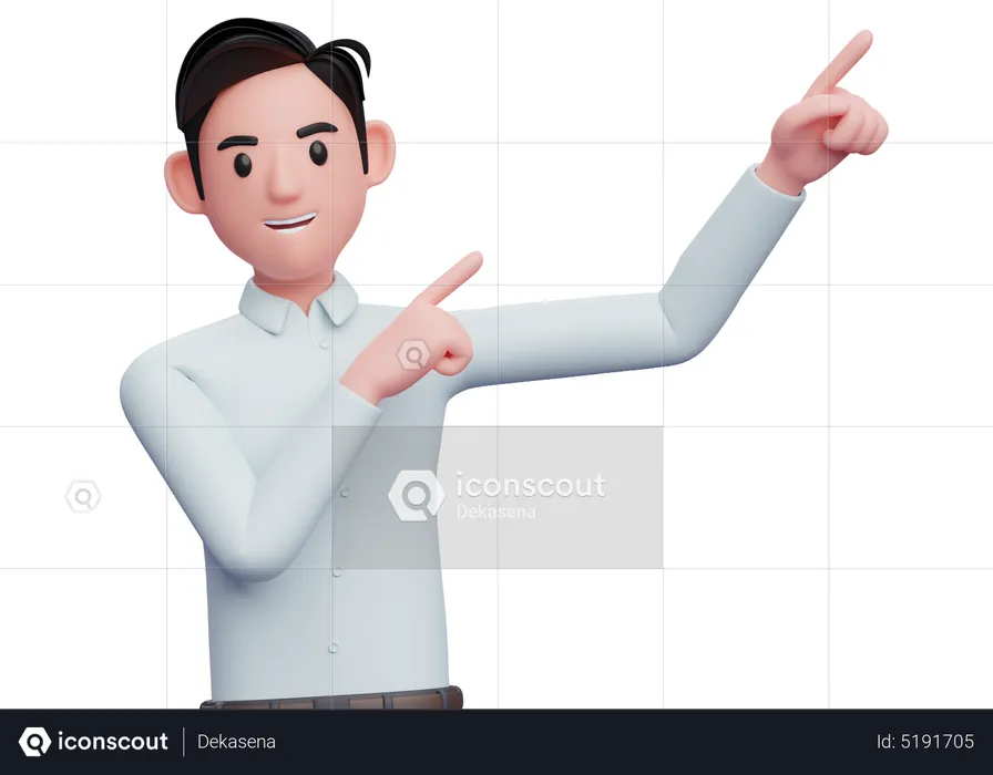 Businessman come here gesture while pointing to the side  3D Illustration