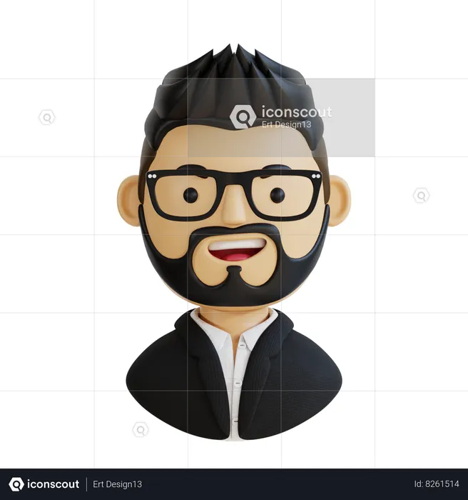 Businessman Confident Face  3D Icon