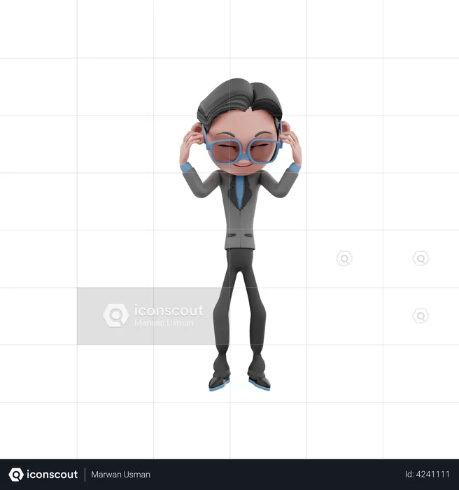 Businessman covering ears  3D Illustration