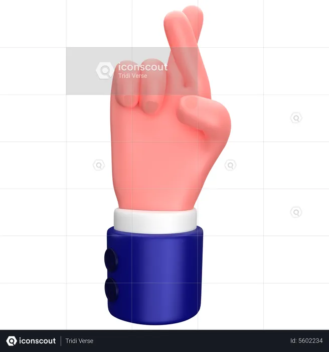 Businessman crossed finger hands gesture sign  3D Icon