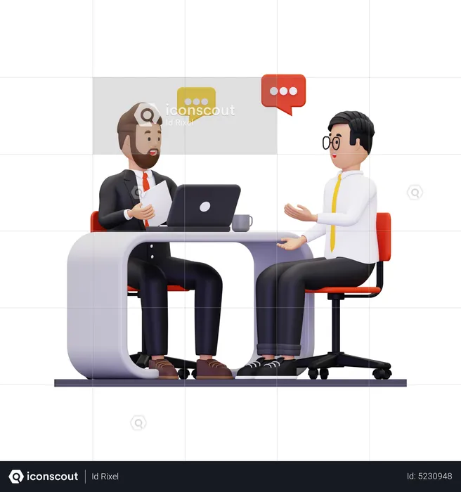 Businessman discussing with new applicant  3D Illustration