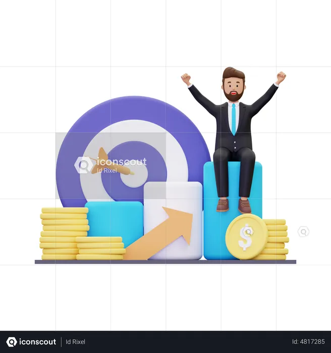 Businessman doing Business growth  3D Illustration