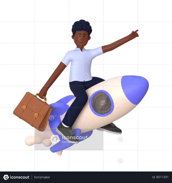 Businessman Doing Business Startup  3D Illustration