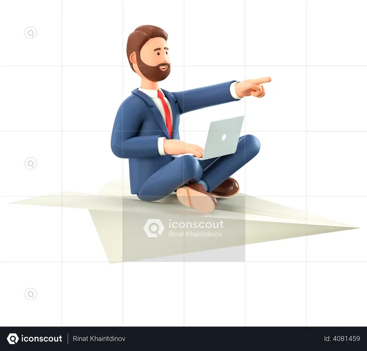 Businessman doing business startup  3D Illustration