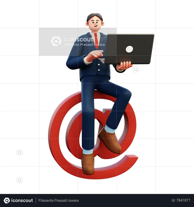 Businessman Doing E Mail Marketing  3D Illustration