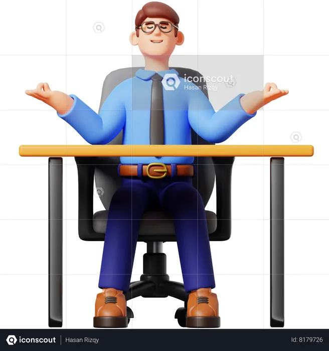 Businessman Doing Meditation  3D Illustration