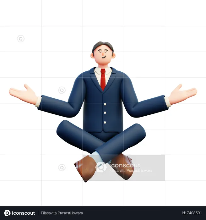 Businessman Doing Meditation  3D Illustration