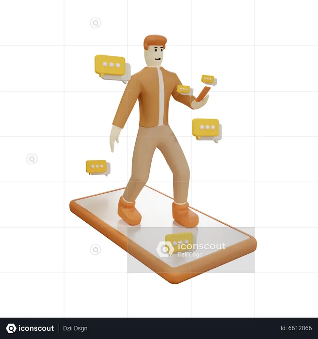 Businessman doing mobile conversation  3D Illustration