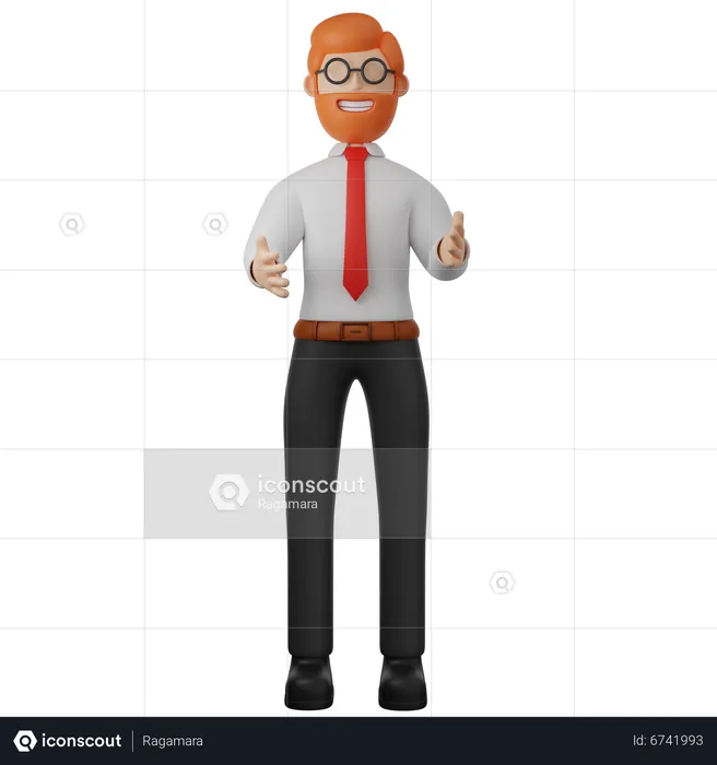 Businessman Doing Presentation  3D Illustration