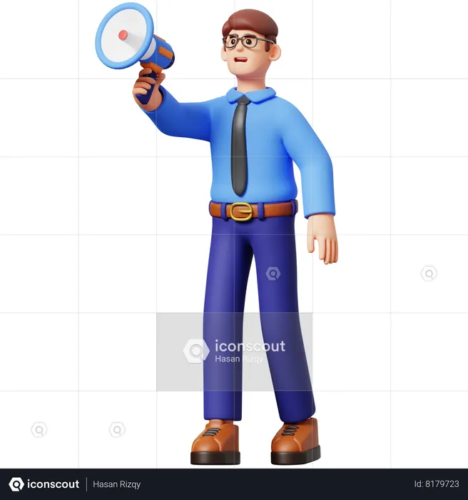 Businessman Doing Product Promotion  3D Illustration