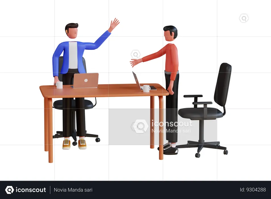 Businessman Doing Successful Negotiation  3D Illustration