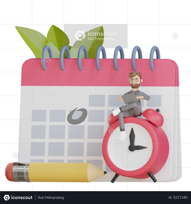 Businessman doing time management  3D Illustration